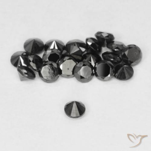 9,17 ctw natürlicher Schwarz Diamant, Runden, Lichtundurchlässig