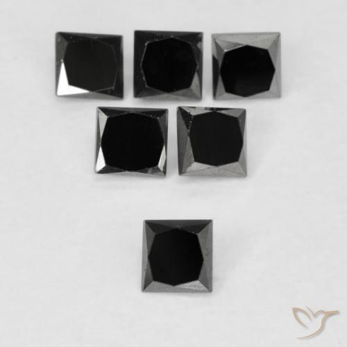 0.13ct Natürlicher Schwarz Diamant, Quadrat, Lichtundurchlässig