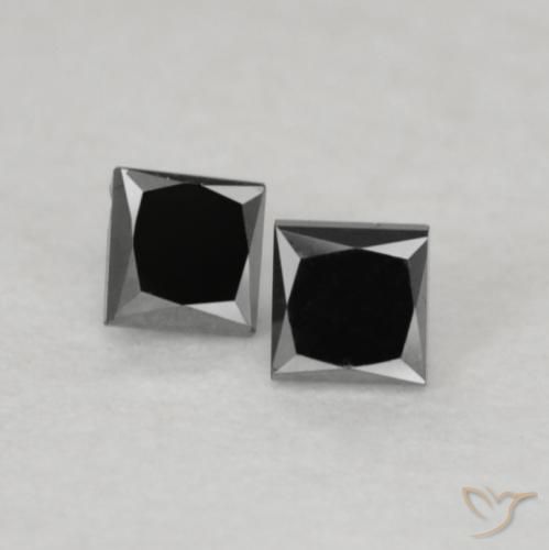 0.12ctw Natürlicher Schwarz Diamant, Quadrat, Lichtundurchlässig