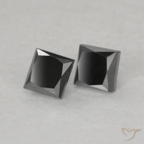 0.12 ct natürliche Schwarz Diamant-Edelsteine, Quadrat, Lichtundurchlässig