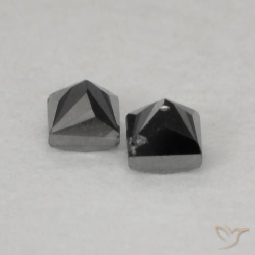 0.12 ct natürliche Schwarz Diamant-Edelsteine, Quadrat, Lichtundurchlässig