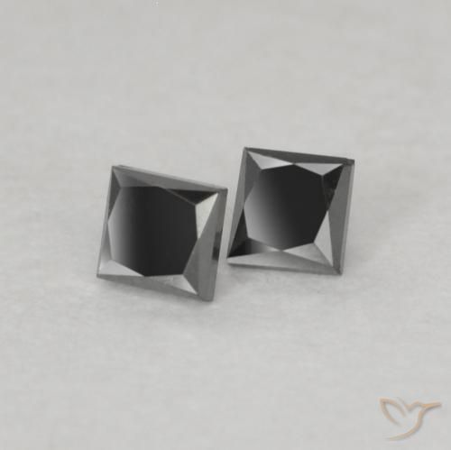 0.13 ct natürliche Schwarz Diamant-Edelsteine, Quadrat, Lichtundurchlässig