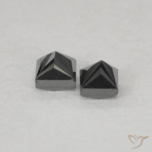 0.13 ct natürliche Schwarz Diamant-Edelsteine, Quadrat, Lichtundurchlässig