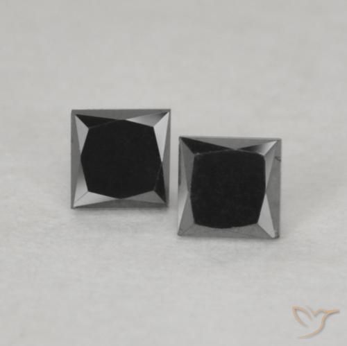 0.18ctw Natürlicher Schwarz Diamant, Quadrat, Lichtundurchlässig