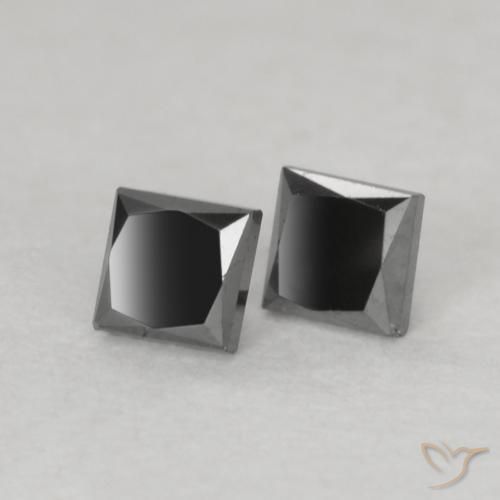 0.18 ct natürliche Schwarz Diamant-Edelsteine, Quadrat, Lichtundurchlässig