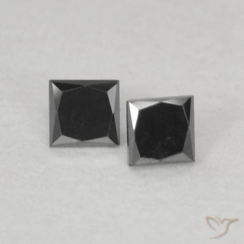 0.12ctw Natürlicher Schwarz Diamant, Quadrat, Lichtundurchlässig