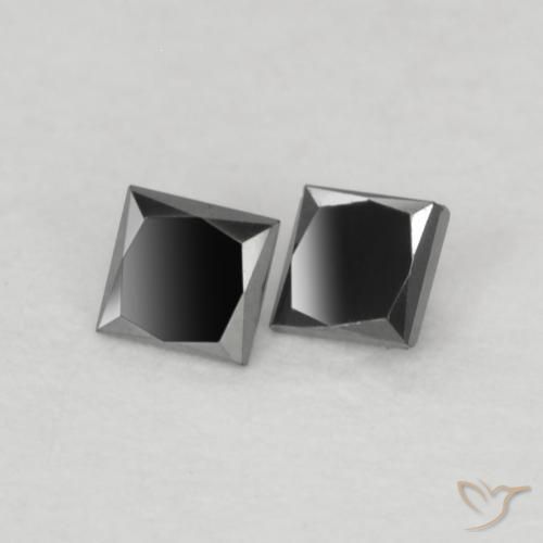 0.12 ct natürliche Schwarz Diamant-Edelsteine, Quadrat, Lichtundurchlässig