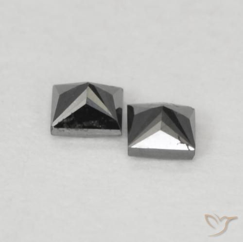 0.12 ct natürliche Schwarz Diamant-Edelsteine, Quadrat, Lichtundurchlässig