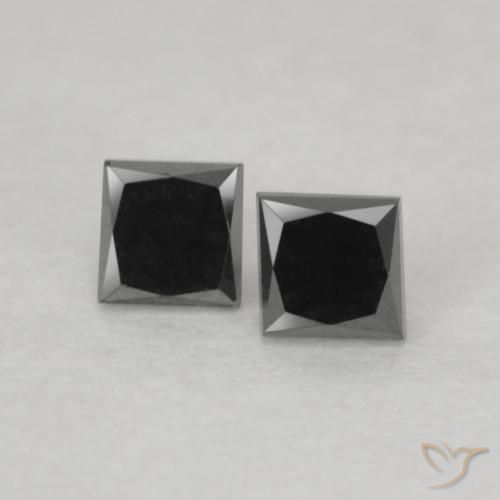 0.19ctw Natürlicher Schwarz Diamant, Quadrat, Lichtundurchlässig