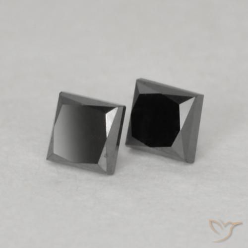 0.19 ct natürliche Schwarz Diamant-Edelsteine, Quadrat, Lichtundurchlässig