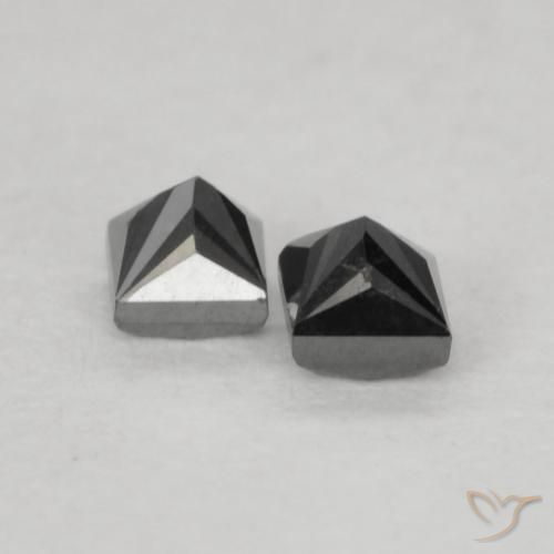 0.19 ct natürliche Schwarz Diamant-Edelsteine, Quadrat, Lichtundurchlässig