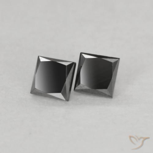 0.13 ct natürliche Schwarz Diamant-Edelsteine, Quadrat, Lichtundurchlässig
