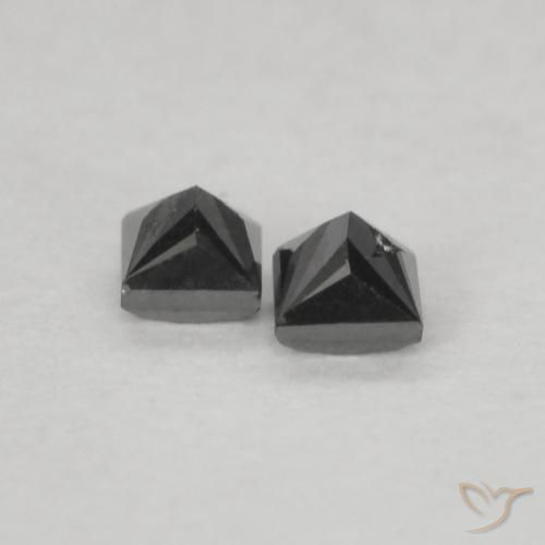 0.13 ct natürliche Schwarz Diamant-Edelsteine, Quadrat, Lichtundurchlässig