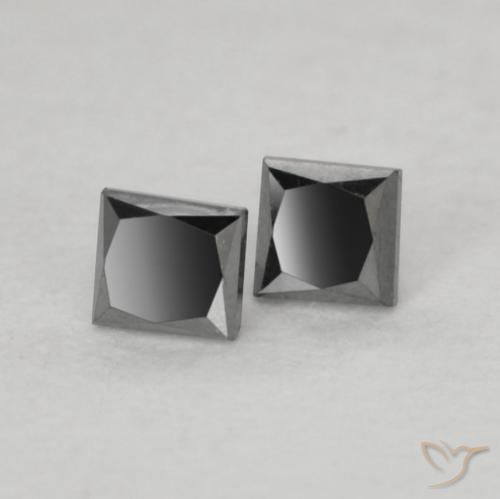 0.16ctw Natürlicher Schwarz Diamant, Quadrat, Lichtundurchlässig