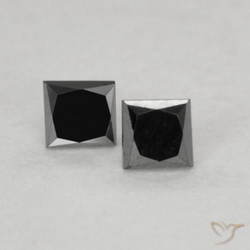 0.16 ct natürliche Schwarz Diamant-Edelsteine, Quadrat, Lichtundurchlässig