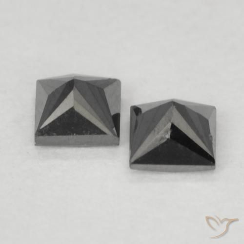 0.23 ct natürliche Schwarz Diamant-Edelsteine, Quadrat, Lichtundurchlässig