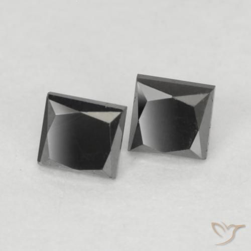 0.22ctw Natürlicher Schwarz Diamant, Quadrat, Lichtundurchlässig