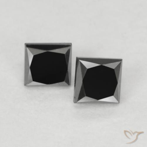 0.22 ct natürliche Schwarz Diamant-Edelsteine, Quadrat, Lichtundurchlässig