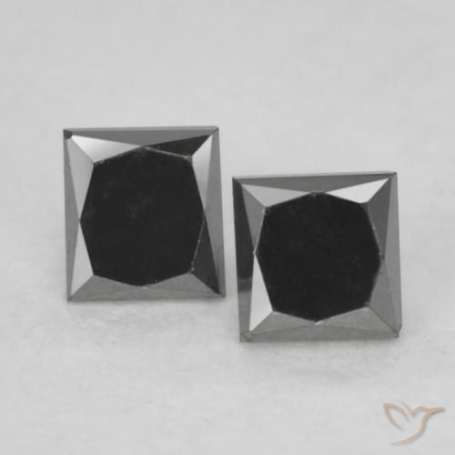 0.31ctw Natürlicher Schwarz Diamant, Quadrat, Lichtundurchlässig