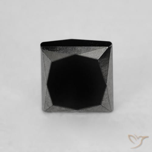 0.25ct Natürlicher Schwarz Diamant, Quadrat, Lichtundurchlässig