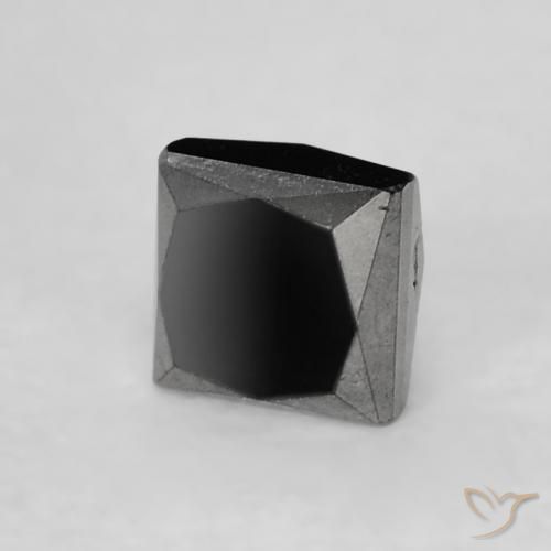 9,17 ctw natürlicher Schwarz Diamant, Quadrat, Lichtundurchlässig
