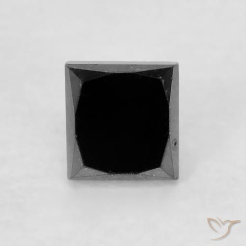 0.23ct Natürlicher Schwarz Diamant, Quadrat, Lichtundurchlässig