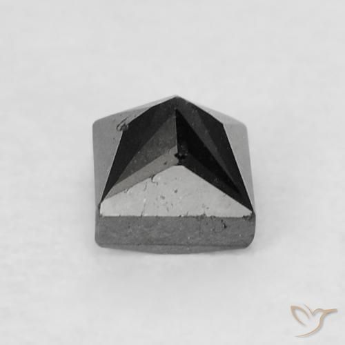 9,17 ctw natürlicher Schwarz Diamant, Quadrat, Lichtundurchlässig