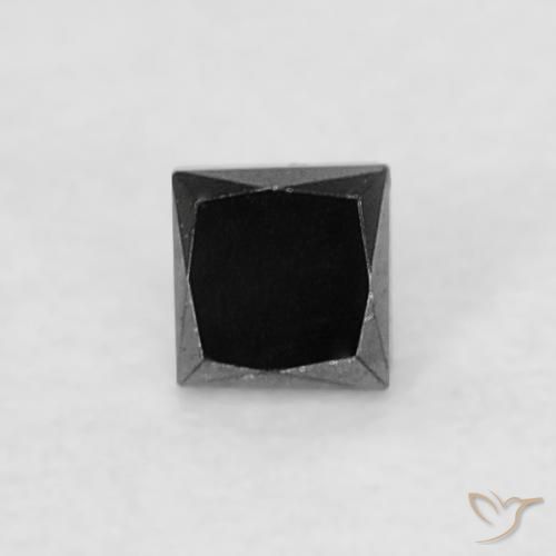 0.06ct Natürlicher Schwarz Diamant, Quadrat, Lichtundurchlässig