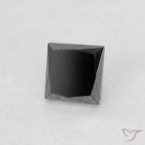 9,17 ctw natürlicher Schwarz Diamant, Quadrat, Lichtundurchlässig