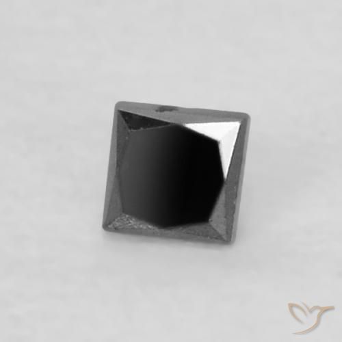 0.06ct Natürlicher Schwarz Diamant, Quadrat, Lichtundurchlässig, Photo A