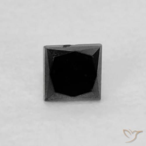 9,17 ctw natürlicher Schwarz Diamant, Quadrat, Lichtundurchlässig