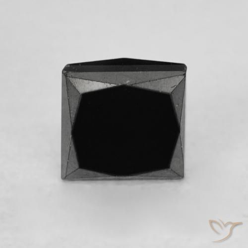 0.42ct Natürlicher Schwarz Diamant, Quadrat, Lichtundurchlässig