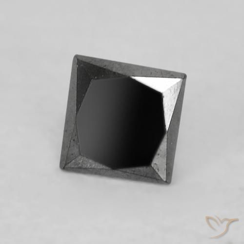 0.16ct Natürlicher Schwarz Diamant, Quadrat, Lichtundurchlässig