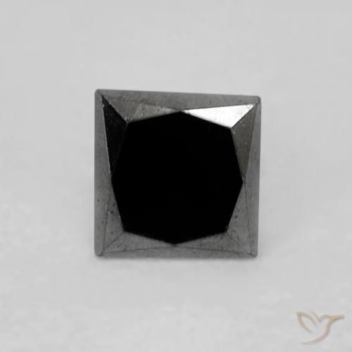 9,17 ctw natürlicher Schwarz Diamant, Quadrat, Lichtundurchlässig