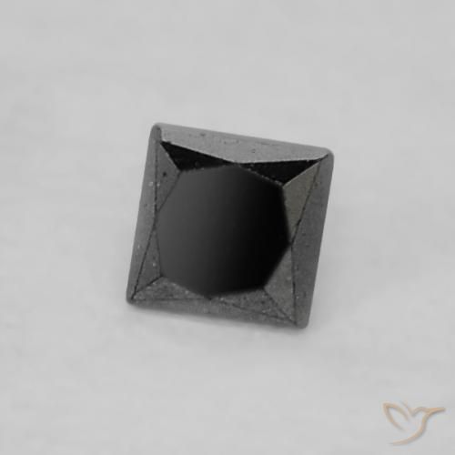 0.07ct Natürlicher Schwarz Diamant, Quadrat, Lichtundurchlässig
