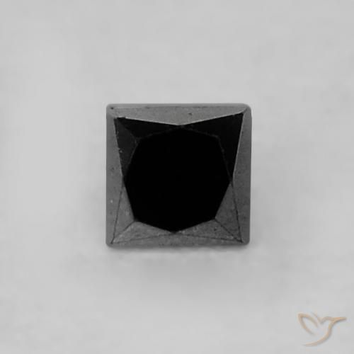 9,17 ctw natürlicher Schwarz Diamant, Quadrat, Lichtundurchlässig