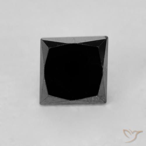 0.32ct Natürlicher Schwarz Diamant, Quadrat, Lichtundurchlässig