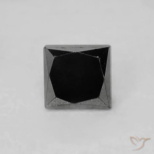 0.16ct Natürlicher Schwarz Diamant, Quadrat, Lichtundurchlässig