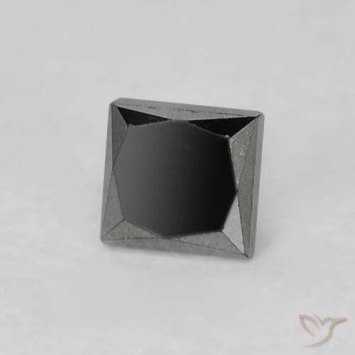 9,17 ctw natürlicher Schwarz Diamant, Quadrat, Lichtundurchlässig