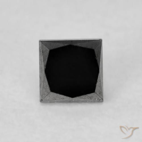 9,17 ctw natürlicher Schwarz Diamant, Quadrat, Lichtundurchlässig