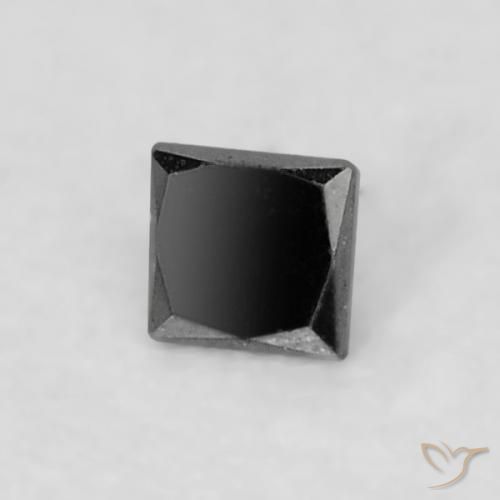 0.04ct Natürlicher Schwarz Diamant, Quadrat, Lichtundurchlässig