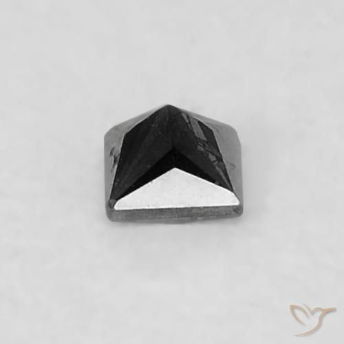 9,17 ctw natürlicher Schwarz Diamant, Quadrat, Lichtundurchlässig