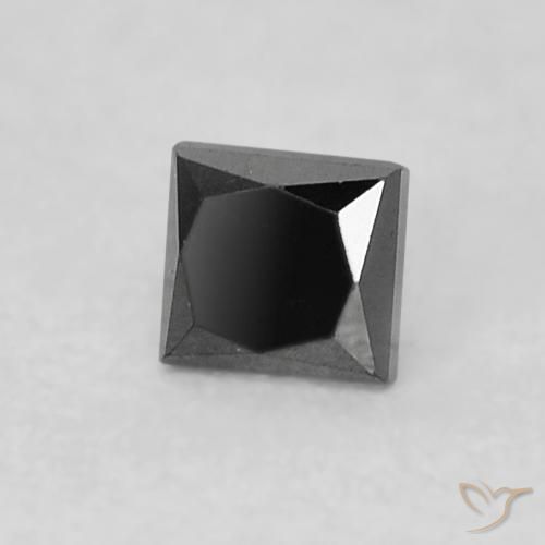0.14ct Natürlicher Schwarz Diamant, Quadrat, Lichtundurchlässig