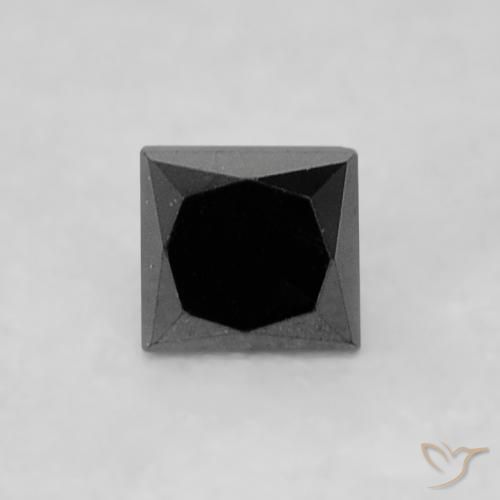 9,17 ctw natürlicher Schwarz Diamant, Quadrat, Lichtundurchlässig