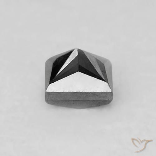9,17 ctw natürlicher Schwarz Diamant, Quadrat, Lichtundurchlässig