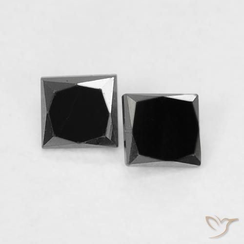 0.13ctw Natürlicher Schwarz Diamant, Quadrat, Lichtundurchlässig