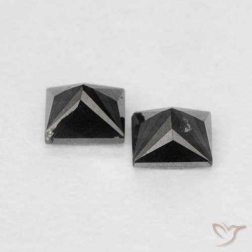 0.13 ct natürliche Schwarz Diamant-Edelsteine, Quadrat, Lichtundurchlässig