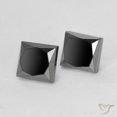 0.34 ct natürliche Schwarz Diamant-Edelsteine, Quadrat, Lichtundurchlässig