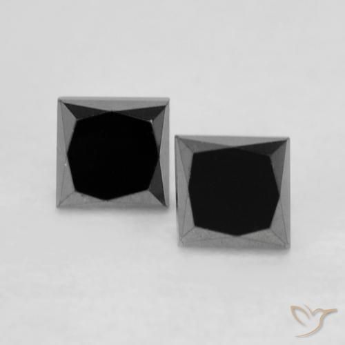 0.39ctw Natürlicher Schwarz Diamant, Quadrat, Lichtundurchlässig