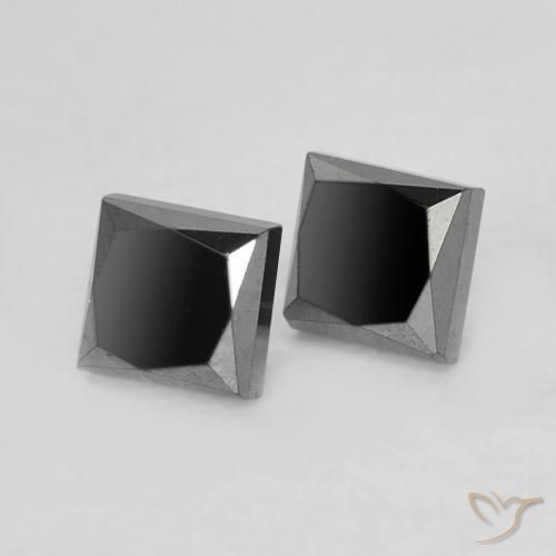 0.39 ct natürliche Schwarz Diamant-Edelsteine, Quadrat, Lichtundurchlässig